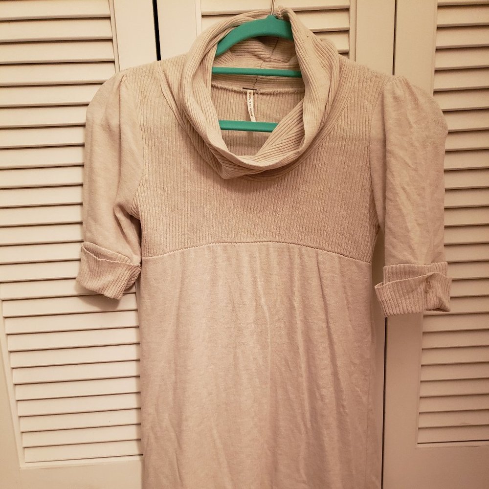 Poof Cowl Neck Mini Dress
